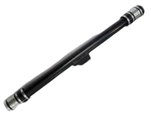 21MgaPL4EDL Zombieeast Bullet Front Leg Guard Single Bar-Rod Singlerod Silver Ring Open Rod Black Compatible with Royal Enfield Hunter 350.