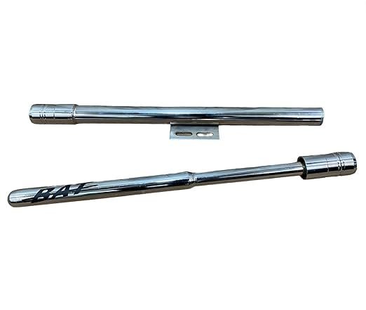 Zombieeast Bike Heavy Duty Steel Dual Rod Engine Leg Guard Bat Legguard Crash Safety Bar Chrome Compatible with Royal Enfield Meteor 350 Reborn Classic 350 Hunter 350