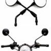 Zombieeast Alloy Steel Round Rear View Mirrors Compatible for Royal Enfield Bullet 350cc / 500cc - Right/Left Set (Matte Black)