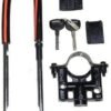 Zombieeast Bike Universal Motorcycle Front Shocker Lock, Wheel Lock (Disk Brake) Black & Chrome Compatible with Yamha FZ V3