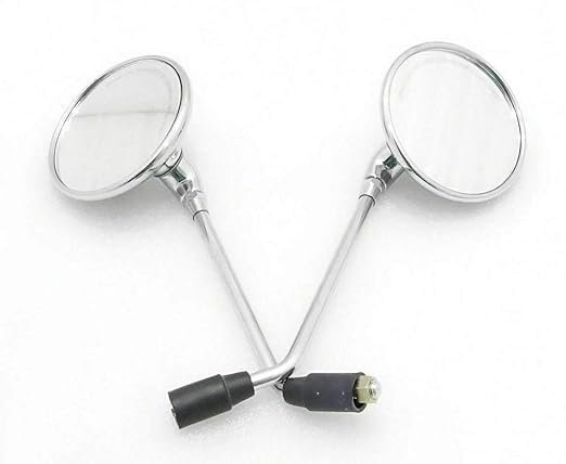 Zombieeast Heavy Steel RE Bike Round Rear View Chrome Mirrors Suitable for Standard/Thunderbird X Bullet 350 500