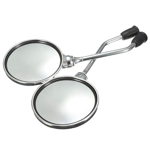 Zombieeast Manual Dual Mirror, Rear View Mirror For Universal For Bike Universal For Bike (Right, Left)