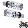 Zombieeast Bike Universal Stylish Heavy Duty Aluminium Spring Coil Bike Footrest Pegs/Foot Rest Peds Silver Suitable For All Bikes