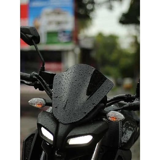 Zombieeast Windshield Front Headlight Visor Bike Wind Deflectors Windscreen Glass Black Protector Superior PC Plastic for MT15