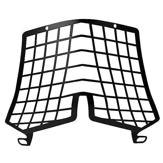 Zombieeast Headlight jaali grill for Bajaj Dominar 250,400 BS4,BS6 Black. Made with premium quality iron metal, which makes the structure very stable, hard and long lasting. It is durable enough protect your headlight from any collision or accident. Designed in structure of jaali grill which disperse the impulse in all direction save the headlight in case of collision or crash. The design is simple but effective for cruiser bikes like RE as they have high impact in case of collision and its important to save the headlight system which is quite expensive. Gives a classy and stylish look to your simple headlight system and protect it from any damage.