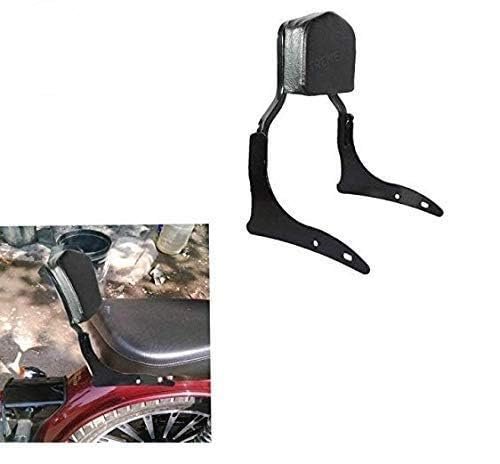 Zombieeast Classic Harley Style Backrest Support Pillion Cushion Back Rest Bar for Bike Bullet/Electra 350-500 Royal Enfield, Black, Standard