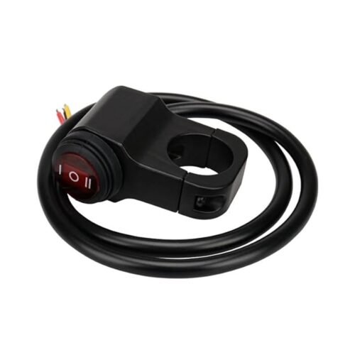 Zombieeast Bike 12v Motorcycle Switch 7/8″ 22mm Handlebar Aluminum Alloy with Indicator light 2 Way Red waterproof Fog Light Switch Compatible With All Bikes