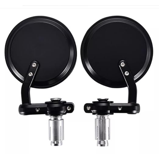 Zombieeast Bike Aluminum Universal Foldable Round Bar End Side Rear View Convex Mirrors for Motorcycles & Bikes Black, 2 Pieces Suitable For RE Continental GT