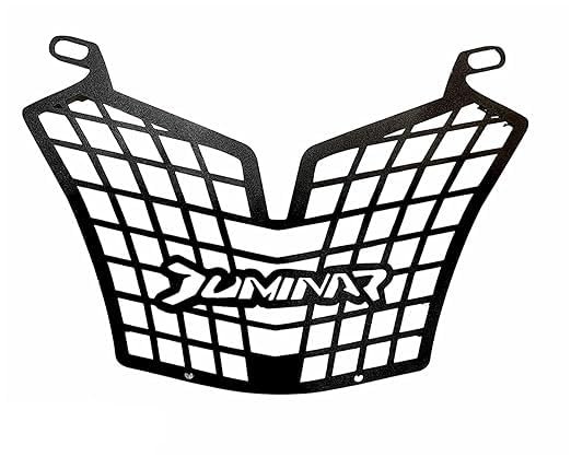 Zombieeast Headlight jaali grill for Bajaj Dominar 250,400 BS4,BS6 Black. Made with premium quality iron metal, which makes the structure very stable, hard and long lasting. It is durable enough protect your headlight from any collision or accident. Designed in structure of jaali grill which disperse the impulse in all direction save the headlight in case of collision or crash. The design is simple but effective for cruiser bikes like RE as they have high impact in case of collision and its important to save the headlight system which is quite expensive. Gives a classy and stylish look to your simple headlight system and protect it from any damage.