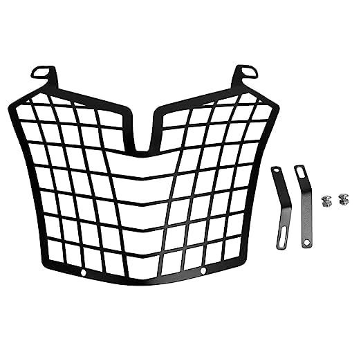 Zombieeast Headlight jaali grill for Bajaj Dominar 250,400 BS4,BS6 Black. Made with premium quality iron metal, which makes the structure very stable, hard and long lasting. It is durable enough protect your headlight from any collision or accident. Designed in structure of jaali grill which disperse the impulse in all direction save the headlight in case of collision or crash. The design is simple but effective for cruiser bikes like RE as they have high impact in case of collision and its important to save the headlight system which is quite expensive. Gives a classy and stylish look to your simple headlight system and protect it from any damage.