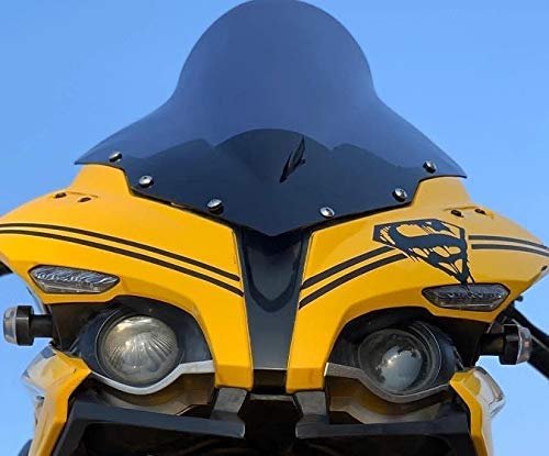 Zombieeast Windshield Front Headlight Visor Bike Wind Deflectors Windscreen Glass Black Protector Superior PC Plastic for Pulsar 200RS