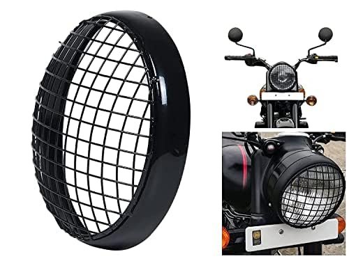 Zombieeast It is strong enough to protect your headlight from any collision or accident. Designed in a jaali grill structure that disperses momentum in all directions except the headlight in the event of a collision or crash. Compatibility: Compatible for Royal Enfield Classic 350/500 CC, Classic Chrome, Electra 350/500 and Standard 350/500 CC | Color: Black | Pack of 1. Package Include: 1 Pc Headlight Jali Grill