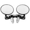 Zombieeast Bike Aluminum Universal Foldable Round Bar End Side Rear View Convex Mirrors for Motorcycles & Bikes Black, 2 Pieces Suitable For RE Continental GT