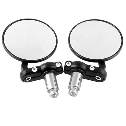 Zombieeast Bike Aluminum Universal Foldable Round Bar End Side Rear View Convex Mirrors for Motorcycles & Bikes Black, 2 Pieces Suitable For RE Continental GT
