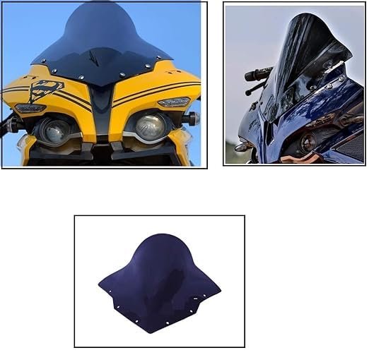 Zombieeast Windshield Front Headlight Visor Bike Wind Deflectors Windscreen Glass Black Protector Superior PC Plastic for Pulsar 200RS
