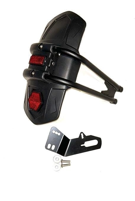 Zombieeast Bike Tyre Hugger Mudflap Splash Guard Rain Cover Flap with Reflector Black Red Compatible with RE Meteor 350