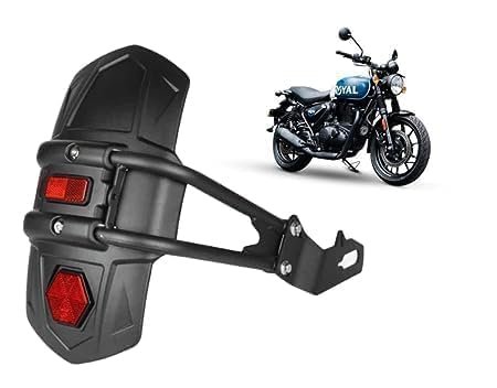 Zombieeast Bike Tyre Hugger Mudflap Splash Guard Rain Cover Flap with Reflector Black Red Compatible with RE Meteor 350