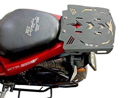 Zombieeast Heavy Metal TVS Apache Back Rack Seat Extender Expedition Carrier for TVS RTR Apache 160 180 200 Version 2.0