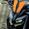 Zombieeast Metal Heavy Duty Visor Windscreen Wind Deflector Orange Short Visor for Yamaha MT15 MT-15