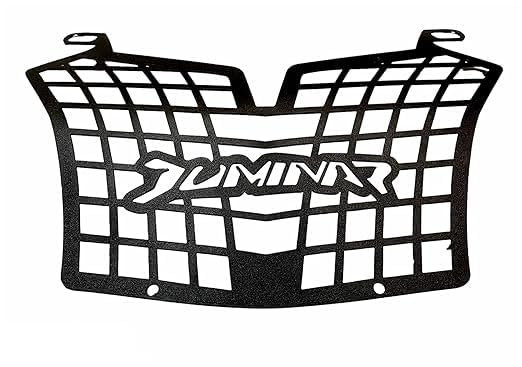 Zombieeast Headlight jaali grill for Bajaj Dominar 250,400 BS4,BS6 Black. Made with premium quality iron metal, which makes the structure very stable, hard and long lasting. It is durable enough protect your headlight from any collision or accident. Designed in structure of jaali grill which disperse the impulse in all direction save the headlight in case of collision or crash. The design is simple but effective for cruiser bikes like RE as they have high impact in case of collision and its important to save the headlight system which is quite expensive. Gives a classy and stylish look to your simple headlight system and protect it from any damage.