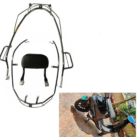 Zombieeast Backside with FootrestKids to adults can easily keep their foot on the Footrest. It comes with a ladies' footrest for the ola s1 pro scooter. Frontside Thick Mild Steel Pipe for better Safety for Ola electric scooter and prevent front and side from scratches. Tough: Lift the whole Ola electric scooter in the air using the accessory. It is made of an 18 gauge/1.15mm thick Mild Steel Pipe for better Safety for Ola electric scooter.