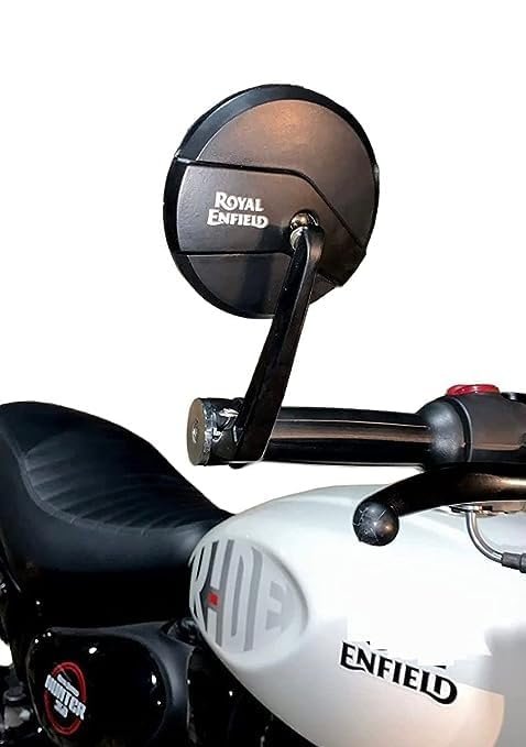 Zombieeast Handle Bar Mirror Black Heavy For Royal Enfield HCompatible for Royal Enfield Classic /Standard /Electra Classic Reborn /Hunter 350 /Meteor /Continental & Interceptor 650cc Compatible for Royal Enfield Classic Reborn,Hunter 350, Meteor, Continental & Interceptor 650cc. Premium Quality & Looks Like Original. MIrror Quality is Excellent and Wide. Easy to Install.