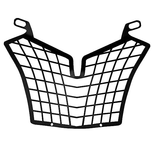 Zombieeast Headlight jaali grill for Bajaj Dominar 250,400 BS4,BS6 Black. Made with premium quality iron metal, which makes the structure very stable, hard and long lasting. It is durable enough protect your headlight from any collision or accident. Designed in structure of jaali grill which disperse the impulse in all direction save the headlight in case of collision or crash. The design is simple but effective for cruiser bikes like RE as they have high impact in case of collision and its important to save the headlight system which is quite expensive. Gives a classy and stylish look to your simple headlight system and protect it from any damage.