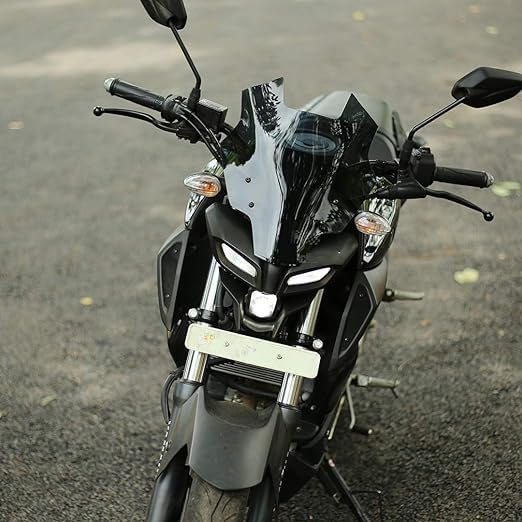 Zombieeast Windshield Front Headlight Visor Bike Wind Deflectors Windscreen Glass Black Protector Superior PC Plastic for MT-15