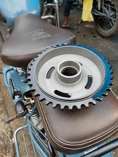 Zombieeast Bike Rear Wheel Chain Sprocket Compatible for Royal Enfield Bullet Classic Electra and Standard 350cc and 500cc