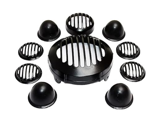 Zombieeast Headlight jaali grill for Royal Enfiled Hunter 350 cc. Made with premium quality iron metal, which makes the structure very stable, hard and long lasting. Designed in full die-casted metal body, the offered headlight and back light grill in this set can be easily installed over the headlight and tail light of the Motorcycle to enhance the look. Just unscrew the original headlight cover and install over the pre-drilled holes.