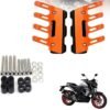 Zombieeast Bike Universal Bike CNC Shocker Protector | Front Fork Fender Protector | Anti-Fall Slider Guard Orange Compatible with Bajaj Discover 125 DTS-i
