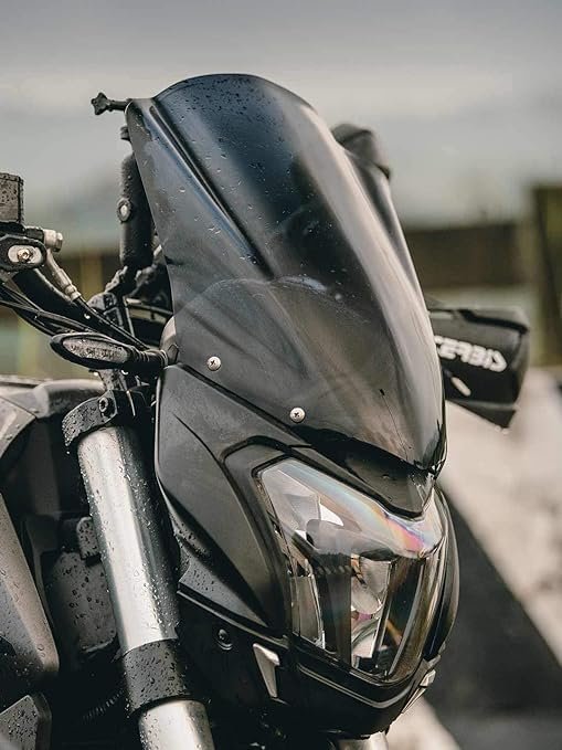 Zombieeast Windshield Front Headlight Visor Bike Wind Deflectors Windscreen Glass Black Protector Superior PC Plastic for Bajaj Dominar 400