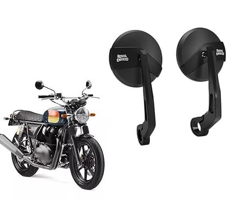 Zombieeast Handle Bar Mirror Black Heavy For Royal Enfield HCompatible for Royal Enfield Classic /Standard /Electra Classic Reborn /Hunter 350 /Meteor /Continental & Interceptor 650cc Compatible for Royal Enfield Classic Reborn,Hunter 350, Meteor, Continental & Interceptor 650cc. Premium Quality & Looks Like Original. MIrror Quality is Excellent and Wide. Easy to Install.