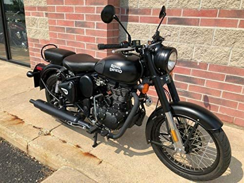 Zombieeast Alloy Steel Round Rear View Mirrors Compatible for Royal Enfield Bullet 350cc / 500cc - Right/Left Set (Matte Black)