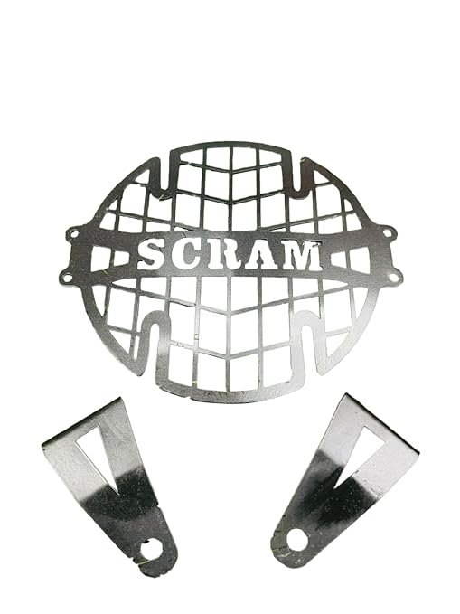 GadiBik Headlight Grill with Scram Logo Metal Headlight Grill Direct Fit For Royal Enfield Scram 411