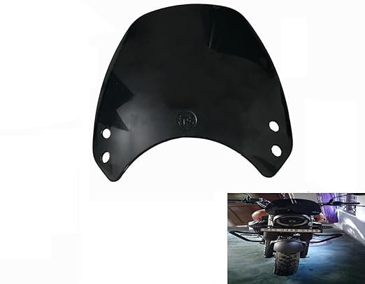 Zombieeast Bike Plastic Windscreen Visor Small Visor Glass ONLY (Without Any Clamps and Fitting) Black Front Windshield Wind Deflectors for Yamaha FZ-X