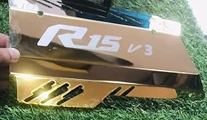 Zombieeast Golden Steel For Ymaha R15 V3 Exhaust Cover Silencer Protector Heat Shield for R15 V3 (Golden)