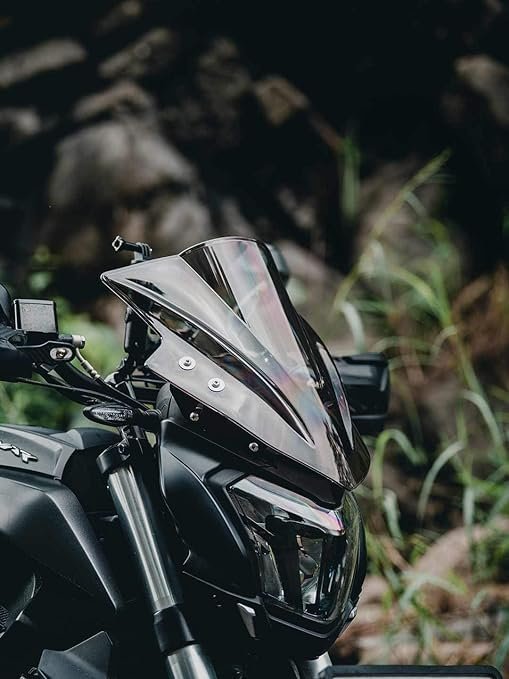 Zombieeast Windshield Front Headlight Visor Bike Wind Deflectors Windscreen Glass Black Protector Superior PC Plastic for Bajaj RS 200