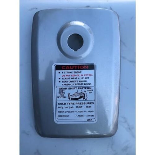 Zombieeast Petrol Tank LID Plate Cover Petrol Tank Upper Cap Cover Silver for Splendor Plus (All Models)