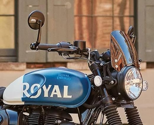 Zombieeast Handle Grip End Round Side Rear View Mirror for Enfield Meteor 350 Hunter 350 Reborn Classic 350 Continental GT Interceptor 650 Himalayan Set of 2