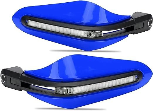Zombieeast Bike Universal Motorcycle Hand Guard/Brake, Clutch Lever Guard/Wind Deflector With Drl Led Light For All Bikes (Blue) For Bajaj New Discover 125 M DTS-i