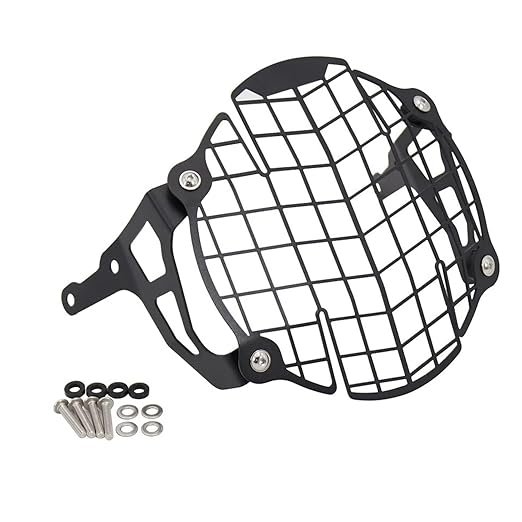 Zombieeast Headlight jaali grill for Royal Enfiled Himalayan Black. Made with premium quality iron metal, which makes the structure very stable, hard and long lasting. It is durable enough protect your headlight from any collision or accident. Designed in structure of jaali grill which disperse the impulse in all direction save the headlight in case of collision or crash. The design is simple but effective for cruiser bikes like RE as they have high impact in case of collision and its important to save the headlight system which is quite expensive. Gives a classy and stylish look to your simple headlight system and protect it from any damage.