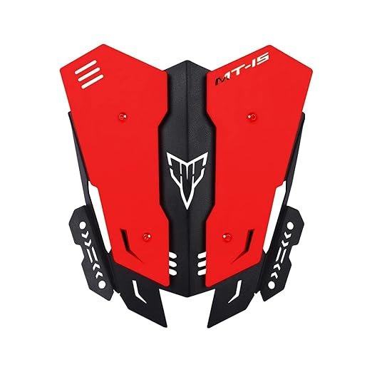Zombieeast Metal Heavy Duty Visor Windscreen Wind Deflector RED Short Visor for Yamaha MT15 MT-15