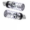 Zombieeast Bike Universal Stylish Heavy Duty Aluminium Spring Coil Bike Footrest Pegs/Foot Rest Peds Silver Suitable For All Bikes