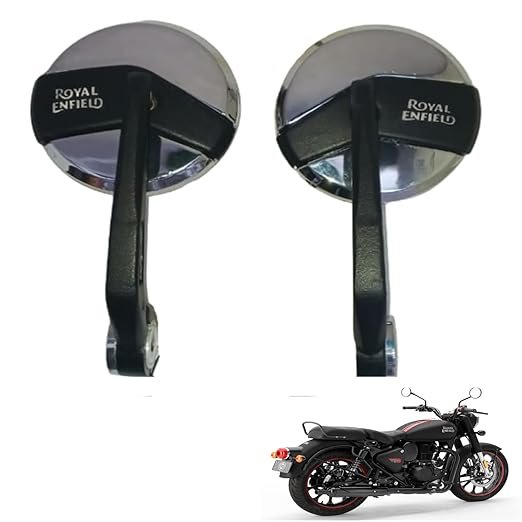 Zombieeast Bike Handle Bar Mirrors Round Shape For Bullet Model Fancy Mirror Chrome Compatible With Royal Enfield Classic 350