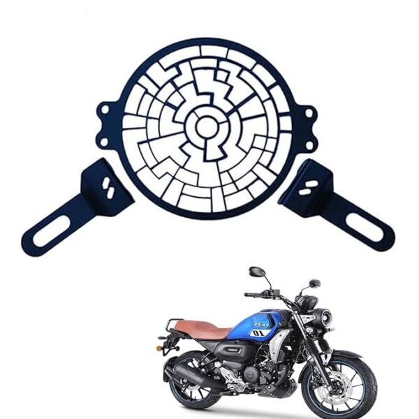 Zombieeast Bike Headlight Jali Metal Grill Heavy Duty Headlight Guard Protector Grill, Black Suitable For Yamha FZ X