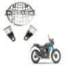 GadiBik Headlight Grill with Scram Logo Metal Headlight Grill Direct Fit For Royal Enfield Scram 411