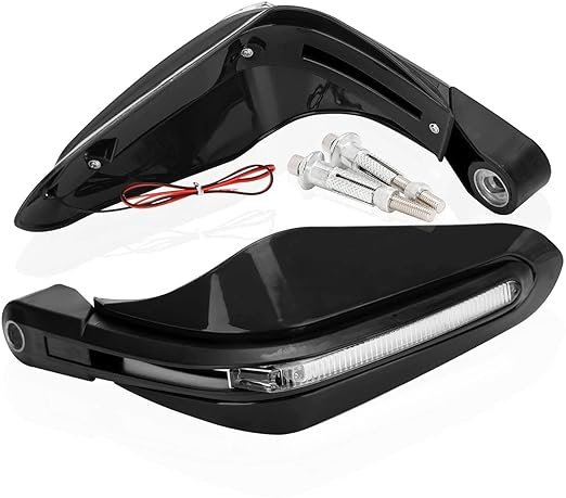 Zombieeast Bike Universal Motorcycle Hand Guard/Brake, Clutch Lever Guard/Wind Deflector With Drl Led Light For All Bikes (Black) For Bajaj Discover 1505 DTS-i