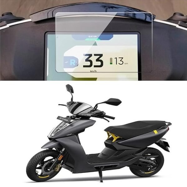 Zombieeast Fitted Full Screen Coverage Screen Guard With Installation Kit For Touchscreen Display Compatible For Ather 450x 450X Plus Ev Scooter (Transparent)