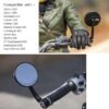 Zombieeast Handle Round Side Mirror For RE Reborn Meteor Hunter Electra Standard Classic 350 BS3 BS4 BS6 Clear High Definition 360 Wide Angle Mirror Continental GT Himalayan Interceptor 650 Super Meteor
